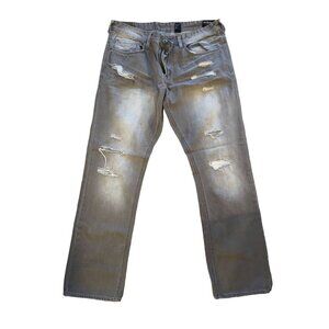 Buffalo Evan Mens .W36 L32 Slim Jeans Tan Distressed